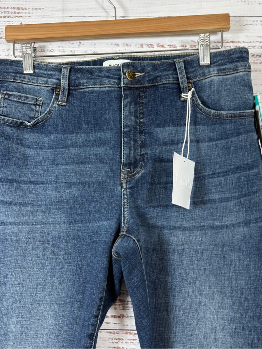 Pistola Alana Blue Crop Straight Leg Jeans - Picture 2 of 16